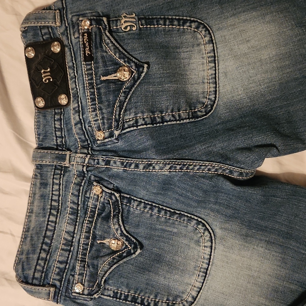 Miss Me Blue Denim Wide Leg Jeans